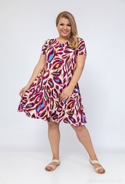 Picture of CURVY GIRL GREAT FITTING PRINTED FLARED DRESS